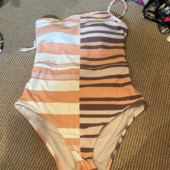 NWOT AERIE zone shoulder stripe swimsuit size small - Picture 3 of 8